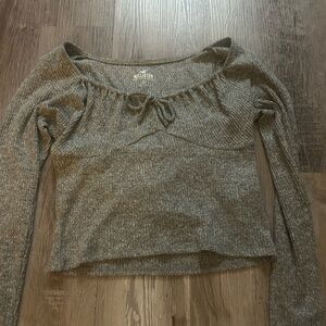 Hollister Charcoal Knit Long Sleeve Top